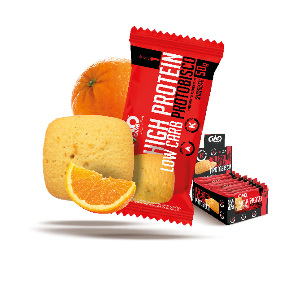 Ciaocarb IAF00073108 ProtoBisco Stage 2 - 10 Confezioni Da 50g Al Cioccolato, Snack Low Carb Con Fibre